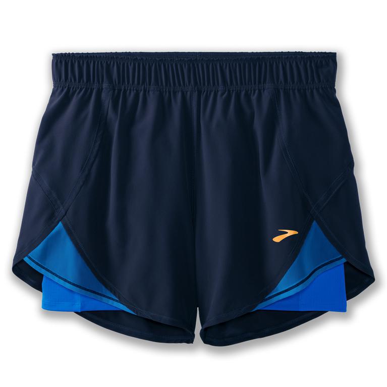 Brooks Chaser 5 - Womens Running Shorts - Navy/Blue Bolt (36281ILBQ)